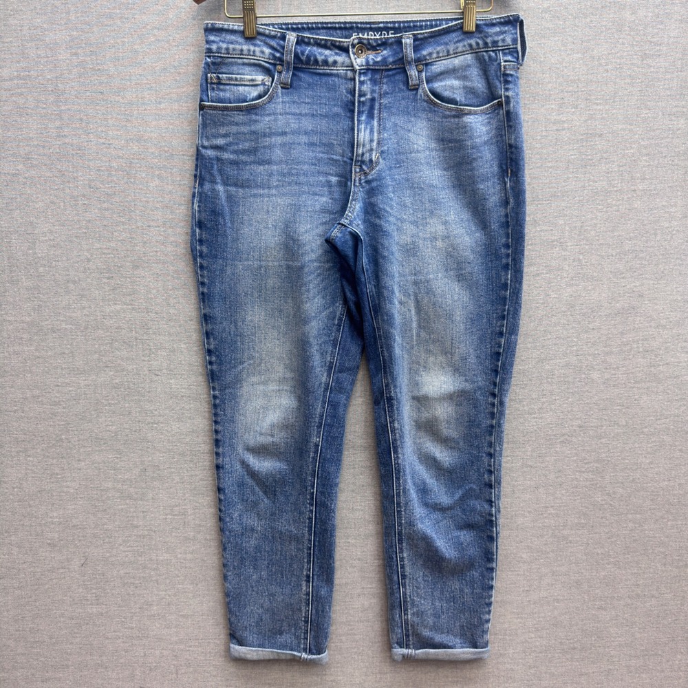 Empyre Easton Boyfriend Jeans Blue Medium Wash Mid Rise Tapered Womens Size 5